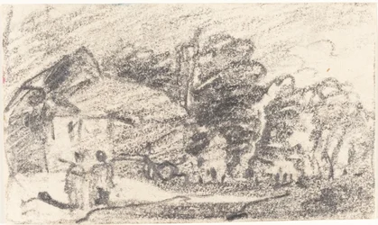 Twee Figuren op een Landweg