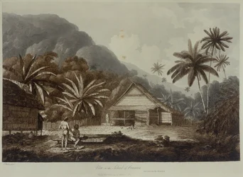 Gezicht op het eiland Cracatoa, uit 