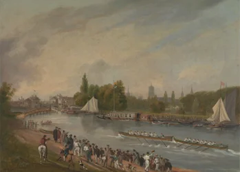 Een Bootrace op de Rivier Isis, Oxford