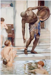 The Bathers, Boys Teasing a Slave (bodycolour, potlood  aquarel op papier)