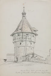Ronde toren, kasteel van Munoth, Schaffhausen, Zwitserland