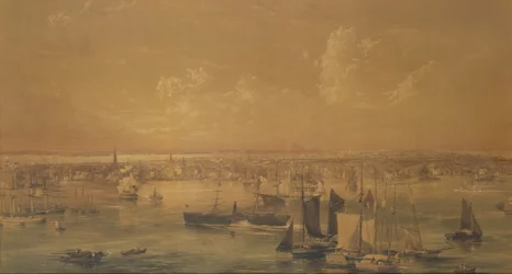 New York vanaf de East River, 1852