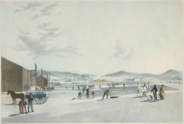 Rockland Lake - IJs Snijden. Uitzicht vanuit het Noordoosten, uitgegeven 1849
