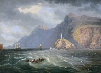 South Stack Rock (olieverf op doek)