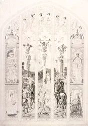 Oostelijk raam in St Margaret, Westminster, met de kruisiging, Londen, 1787