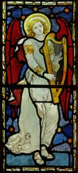 Muzikale engel, 1870 (glas-in-lood)