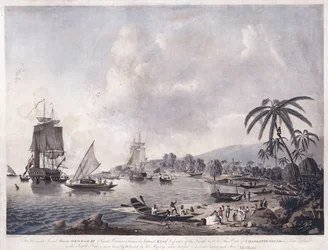 Een uitzicht op Matavai Bay, Tahiti, 1787