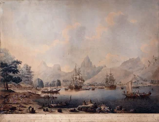 Gezicht op Moorea, 1787