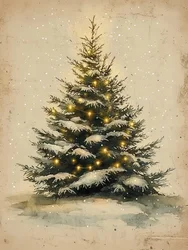 Besneeuwde kerstboom