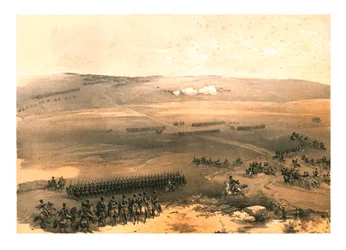 De cavalerieaffaire van de Hoogten van Bulganak - het eerste kanon