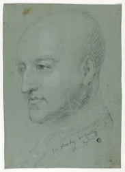 Hoofd van een man (recto); Hoofd van een vrouw (verso)