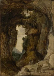 Landschap met Grot en een Ruiter