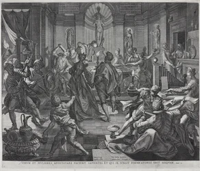 Een huis van slechte faam, gegraveerd door Johannes Sadeler I