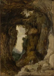 Landschap met Grot en een Ruiter, c.1616