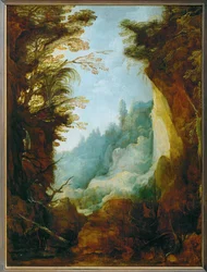 Ravijn tussen rotsen (schilderij op eikenhout)