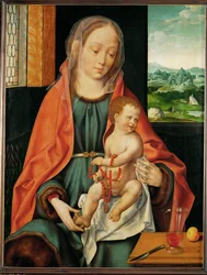 Heilige Maria met het kind (schilderij op eikenhout)
