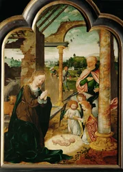 De geboorte van Christus (schilderij op eikenhout)