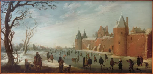 Schaatsers in de stadsgracht