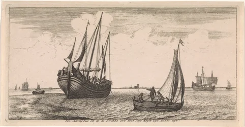 Aanmeren van de postboot Postkaart (serie)