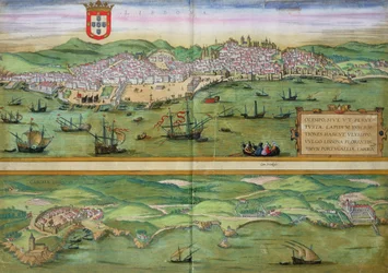 Kaart van Lissabon en Cascais, uit 
