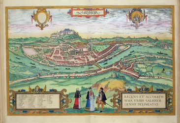 Kaart van Salzburg, uit 