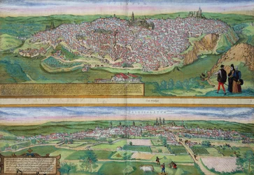 Kaart van Toledo en Valladolid, uit 