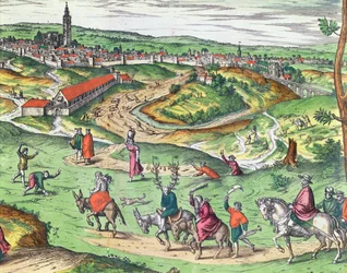 Stadsplan van Sevilla, uit Civitates Orbis Terrarum door Georg Braun en Frans Hogenberg (detail)