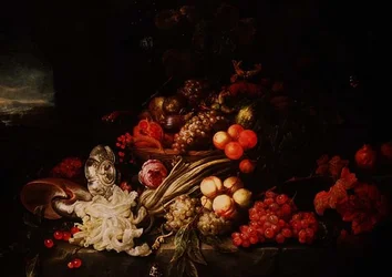 Stilleven met een Mand Fruit