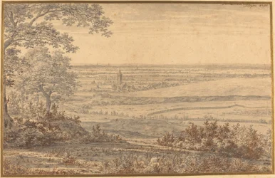 Uitgestrekt Landschap Gezien vanaf de Rand van een Bos