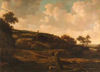 Bergachtig Landschap met een Ruïne