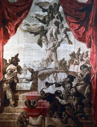 Decoratie in de balzaal van Hotel Wandel in Parijs, 20e eeuw (fresco)