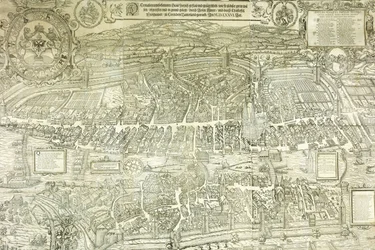 Een uitzicht-plan van Zürich, 1576