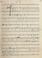 Origineel manuscript van romance voor tenor van de zarzuela, "Alma de Dios", door Jose Serrano (1873-1941)