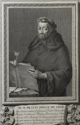 Portret van Fray Luis de Leon. 1791. LEON, Fray Luis de (1528-1591). Spaanse dichter, prozaschrijver, theoloog en Augustijns filosoof. Gravure. SPANJE. CASTILIË EN LEON. Salamanca. Bibliotheek van de Universiteit van Salamanca