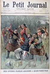 Twee Franse officieren vermoord door de Quang-tcheou-wan, 1899