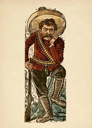 "Genovevo van de O". Portret van de revolutionaire Genovevo van de O (1876-1952) onder leiding van Emiliano Zapata (1879-1919) Mexico 1910-1912