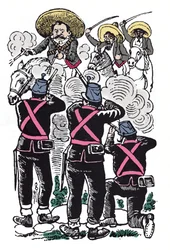 De Mexicaanse Revolutie (1910-1920): het gevecht van de federale troepen tegen de revolutionaire troepen van Emiliano Zapata (Emiliano Zapata Salazar bekend als El Caudillo del Sur)