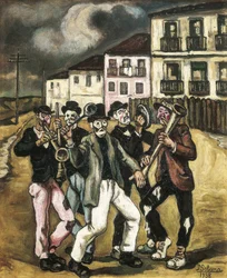 GUTIERREZ SOLANA, Jose (1886-1945). Mascaras vinateras (wijnhandelarenmasker). 1944-1945. Privécollectie