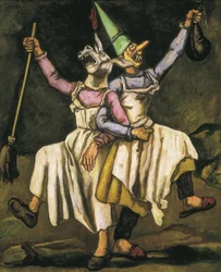 GUTIERREZ SOLANA, Jose (1886-1945). Maskers dansen arm in arm. 1938. Olieverf op doek. SPANJE. MADRID (AUTONOME GEMEENSCHAP). Madrid. Mapfre Vida Culturele Stichting