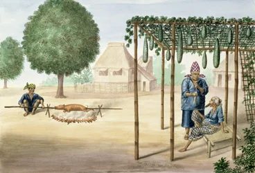 Dorpsscène nabij Manilla, uit 
