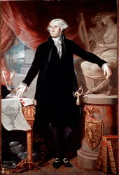 Portret van de President van de Verenigde Staten George Washington (1732-1799) Schilderij door Giuseppe Perovani (1765-1835) Madrid, Academia de San Fernando