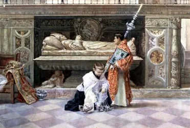 Altaarjongens in een Kerkinterieur