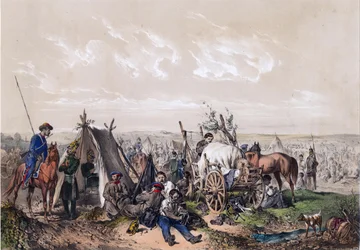 Een scène uit de onafhankelijkheidsoorlog in Hongarije in 1849