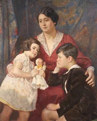 Mevrouw Hirsch met haar kinderen