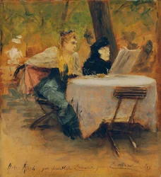 In het tuinrestaurant