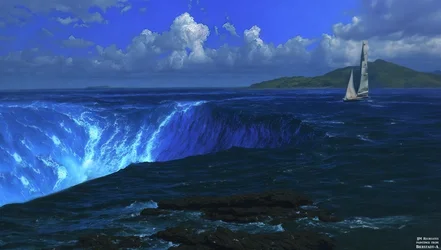 JJM recreëert Bierstadt-A: Niagara Falls (met zeilschip)