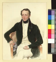 Portret van de dichter en theaterdirecteur Johann Ludwig Deinhardstein