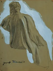 Zittende man (draperiestudie)
