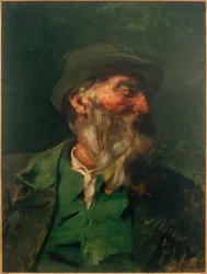 Portret van een jager in halfprofiel