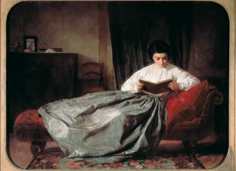 "De herhaling van het album (?)" Schilderij door Josep Duran i Riera (1849-1928). 1872. Barcelona, Nationaal Kunstmuseum van Catalonië.